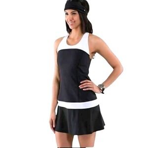 Lululemon Women's Activewear Tennis Pickleball Hot Hitter Dress Black White